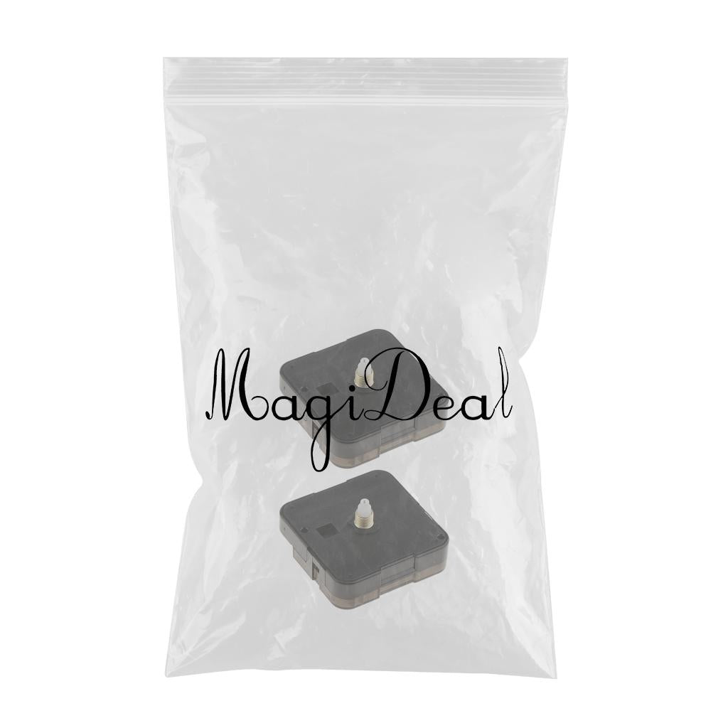 2 Pieces Black Wall Clock Quartz Movement Mechanism DIY Replacement Part