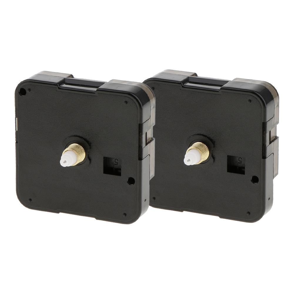 2 Pieces Black Wall Clock Quartz Movement Mechanism DIY Replacement Part