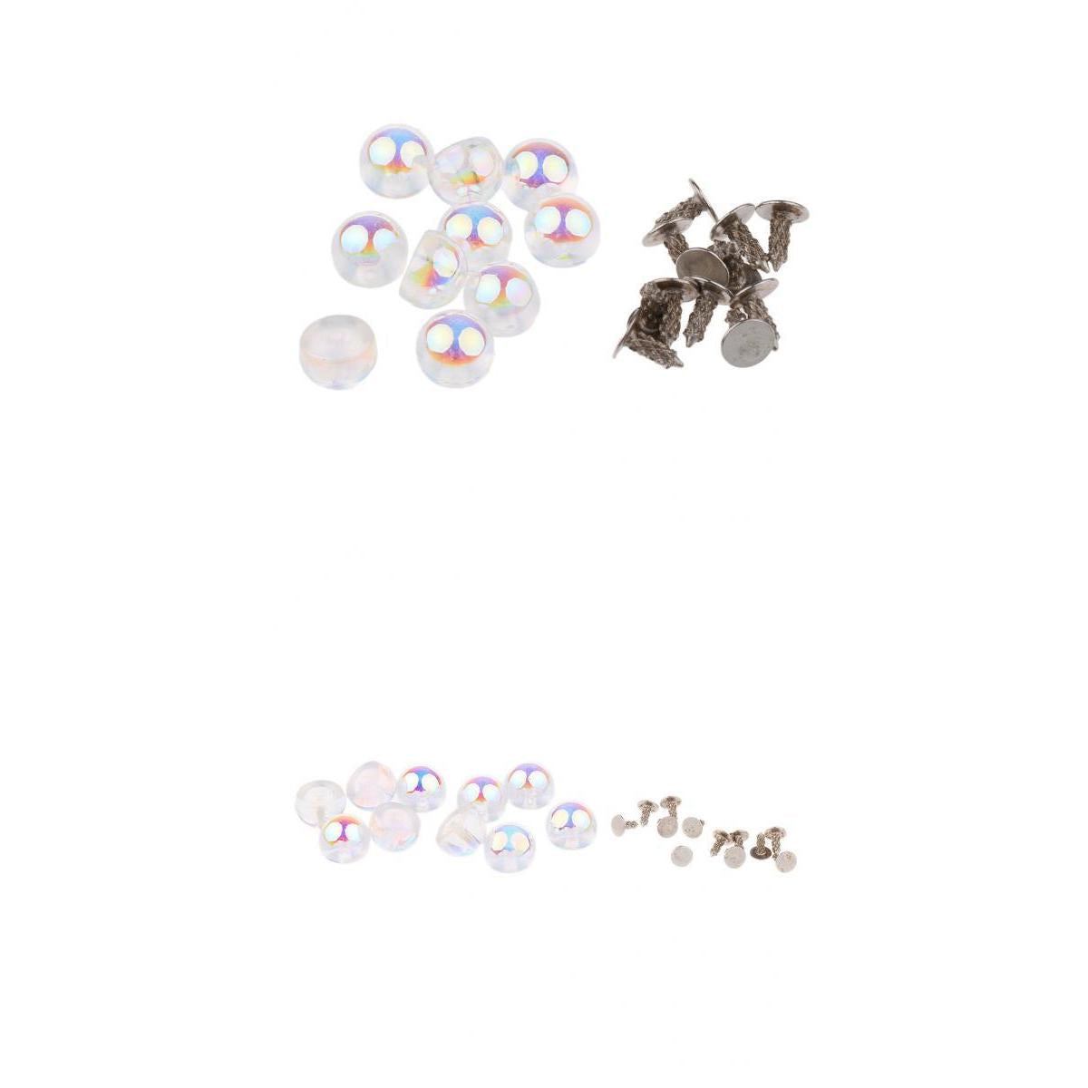 20 Sets Pearl Beads Rivet Studs Decorative Buttons Leathercraft 8mm 10mm