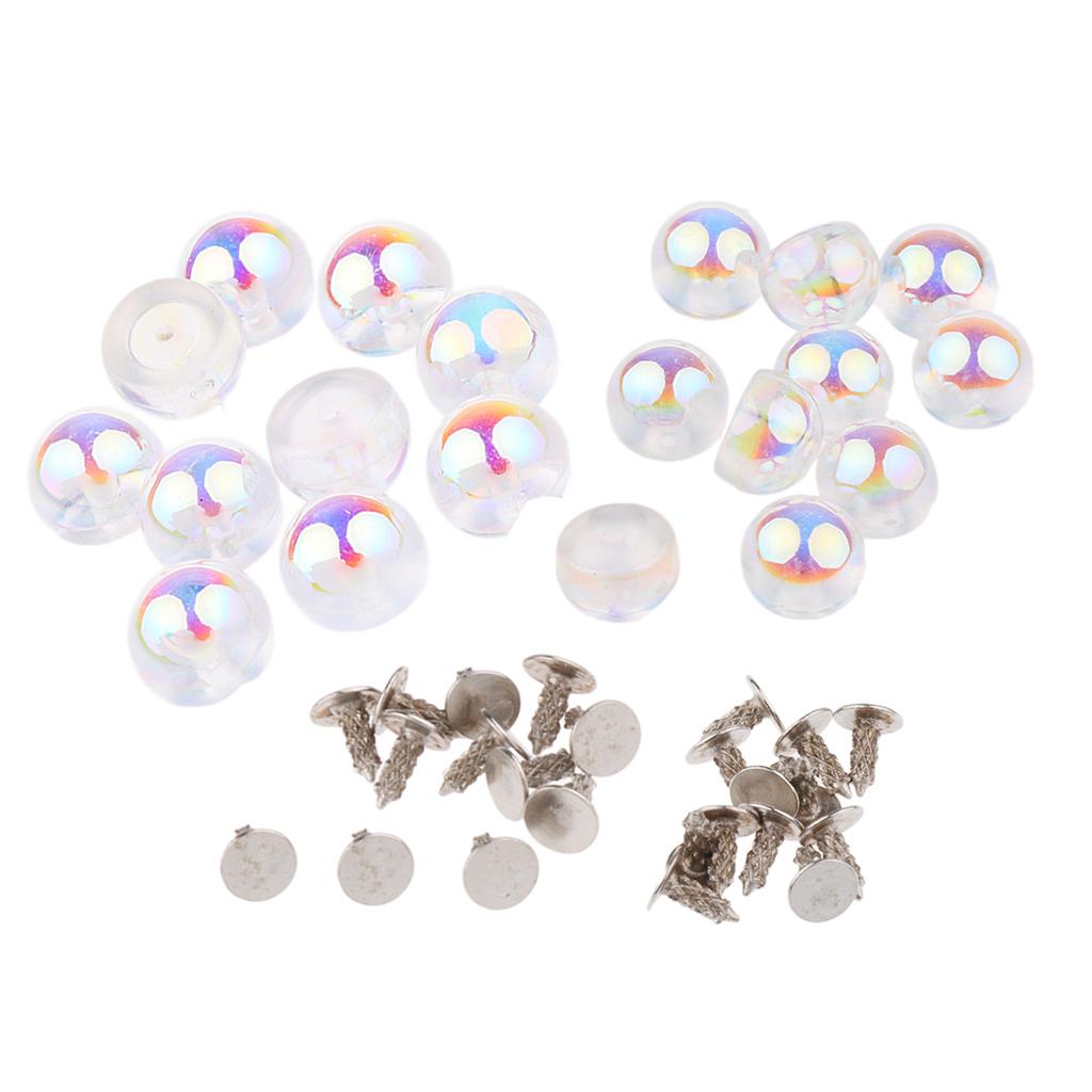 20 Sets Pearl Beads Rivet Studs Decorative Buttons Leathercraft 8mm 10mm