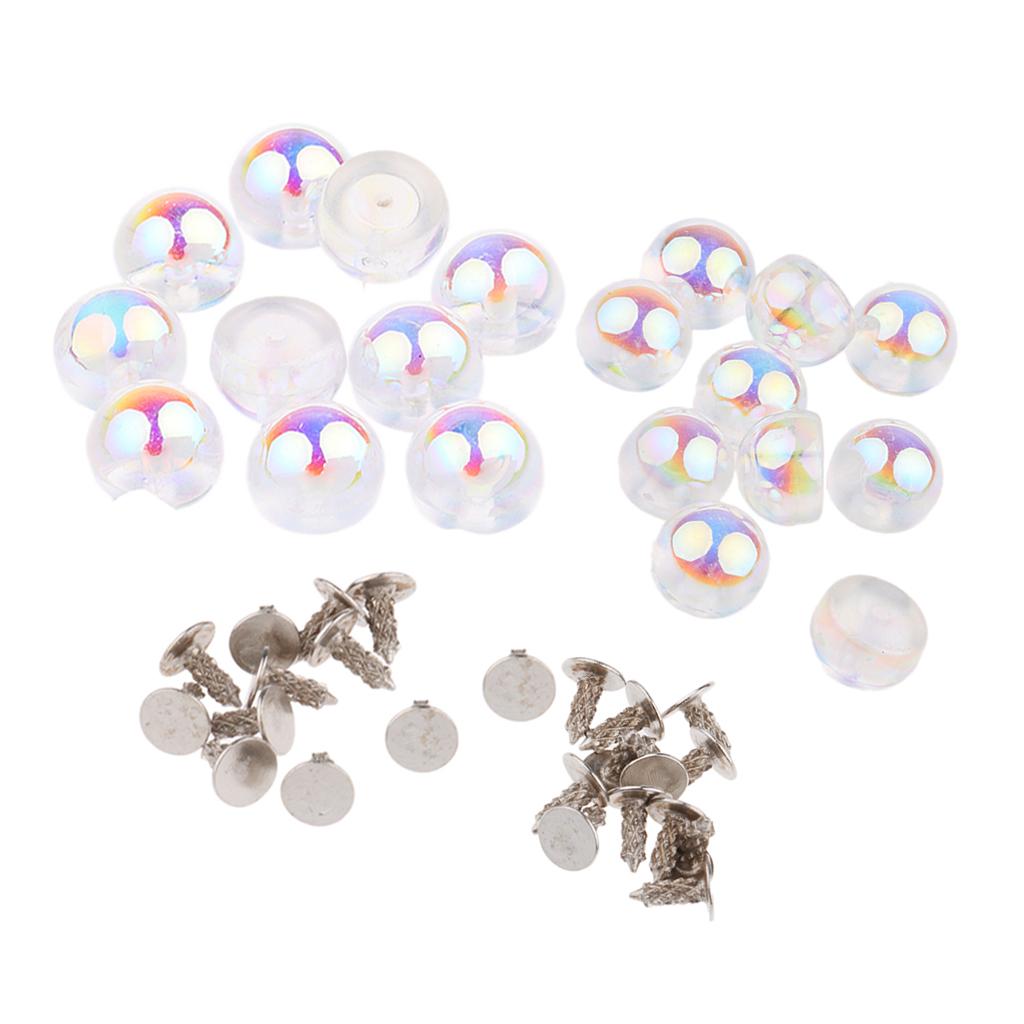 20 Sets Pearl Beads Rivet Studs Decorative Buttons Leathercraft 8mm 10mm