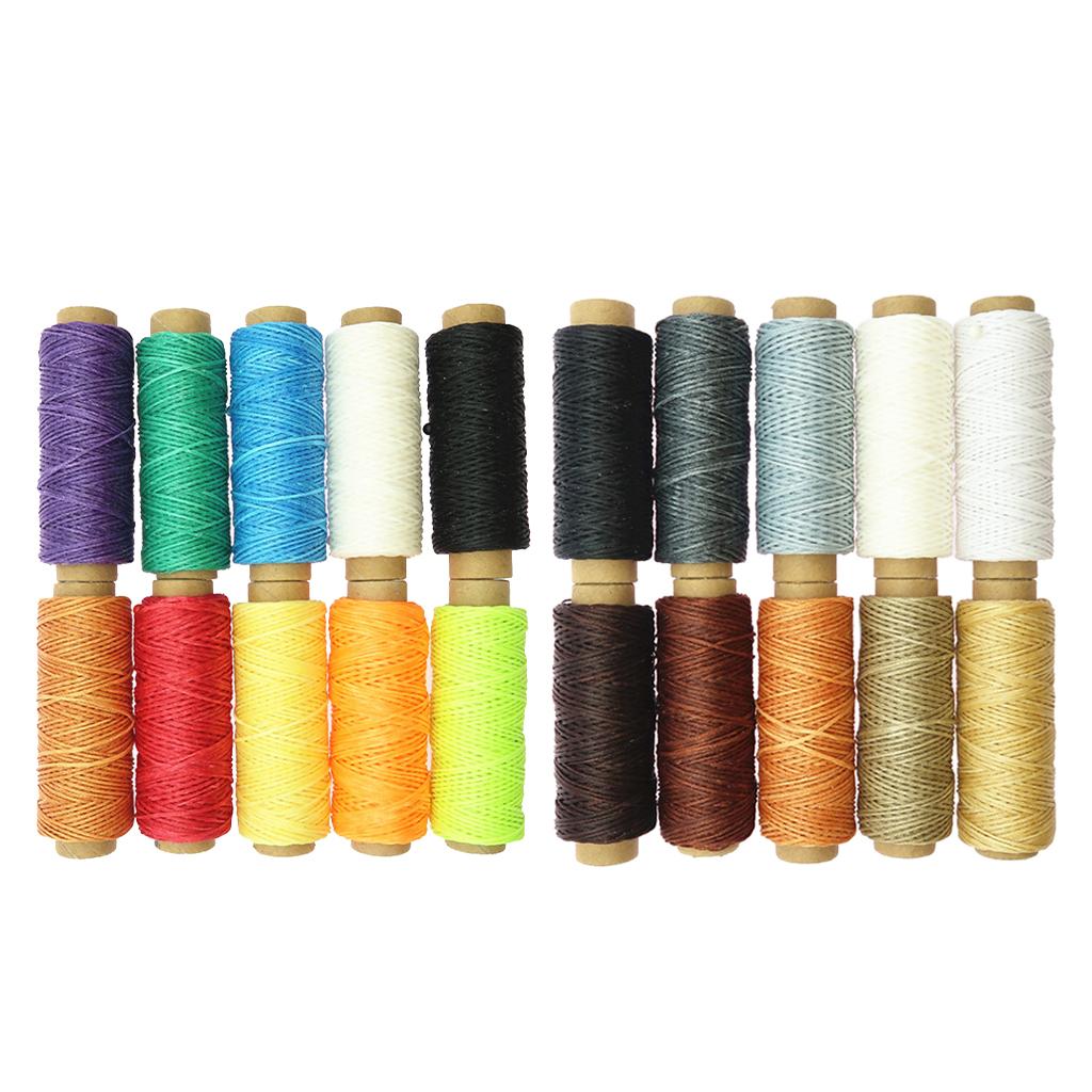 20 Pieces 50m Wax Cotton Threads Hand Sewing Wax Line DIY Leather Accessory