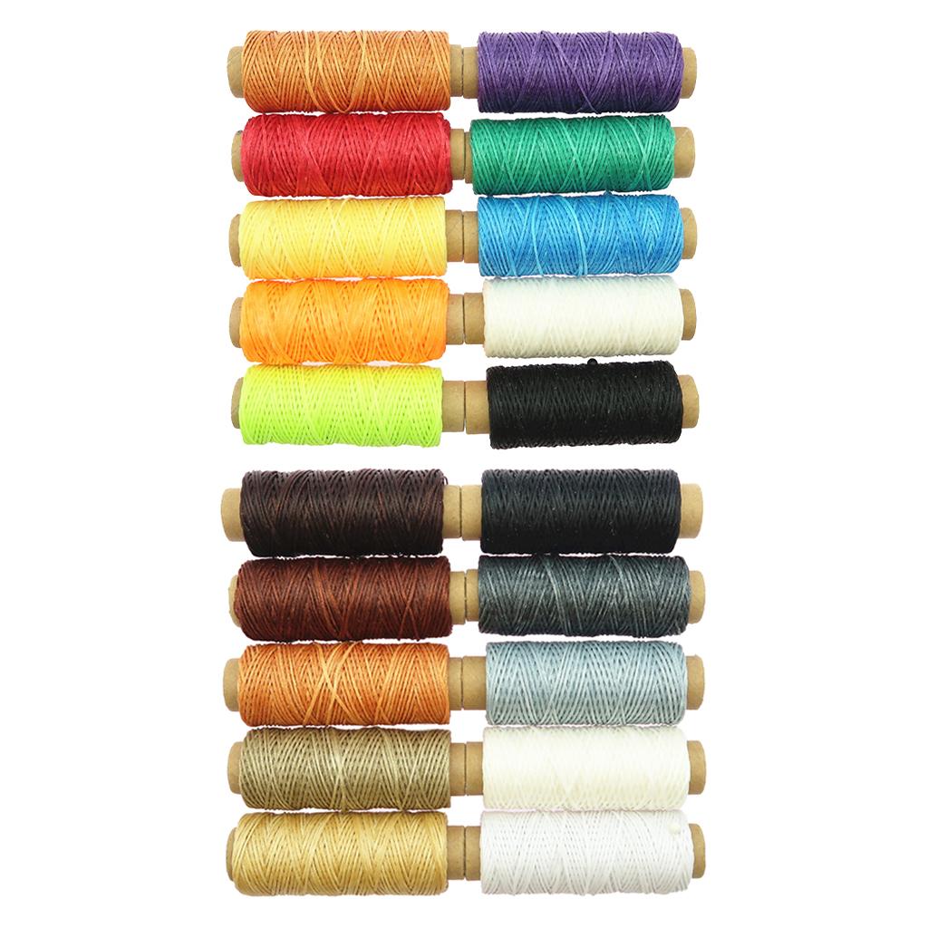 20 Pieces 50m Wax Cotton Threads Hand Sewing Wax Line DIY Leather Accessory