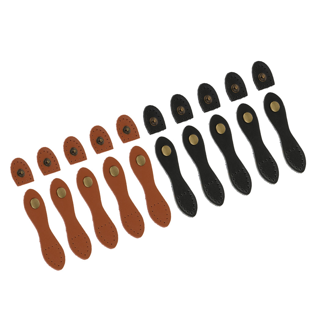 10 Sets Pear Shaped Leather Buckles Purse Hasp for DIY Bag Accessories