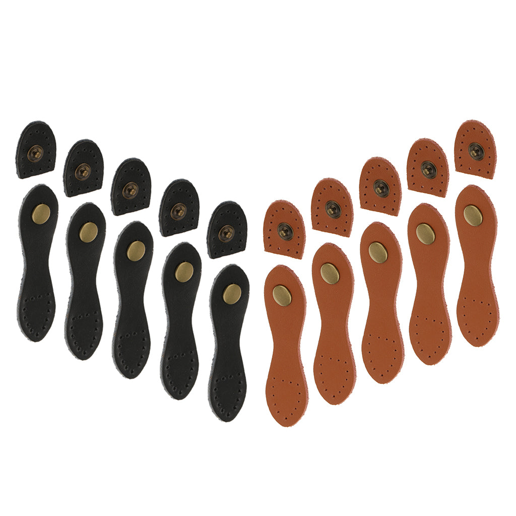 10 Sets Pear Shaped Leather Buckles Purse Hasp for DIY Bag Accessories