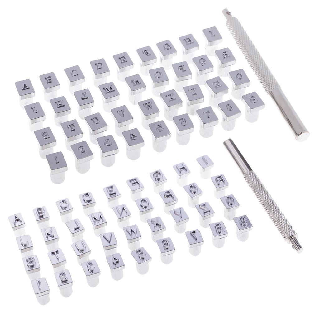2 Sets Alphabet Number Stamp Punch Set for Leather Crafts DIY Tools 3mm/6mm
