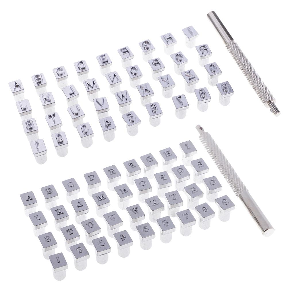 2 Sets Alphabet Number Stamp Punch Set for Leather Crafts DIY Tools 3mm/6mm