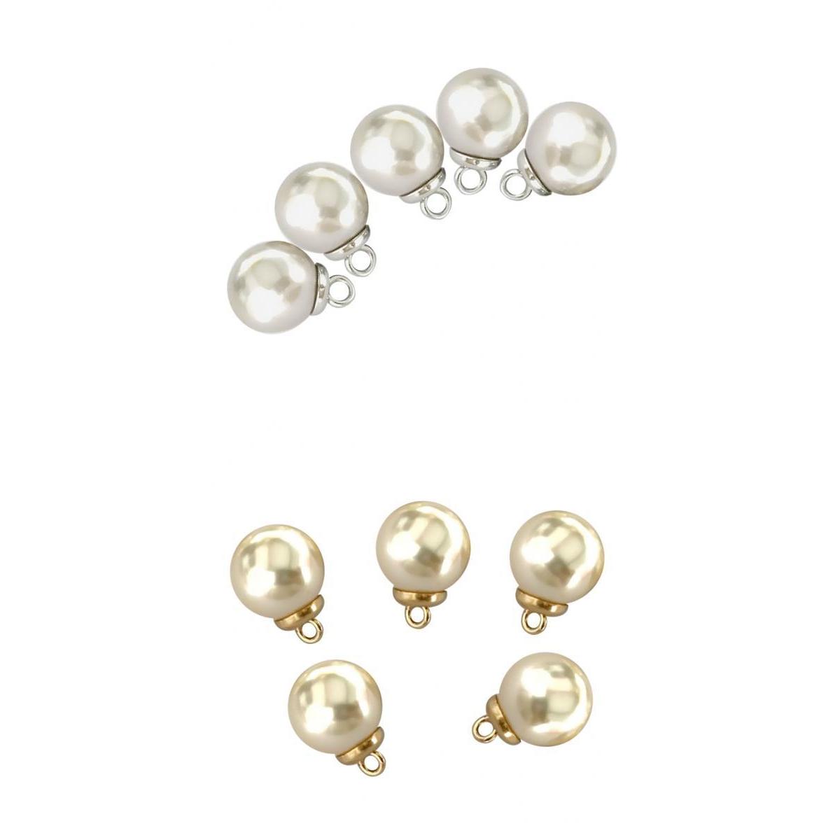 10Pcs 16mm Plastic Pearl Buttons Charms Pendants for DIY Sewing Scrapbooking