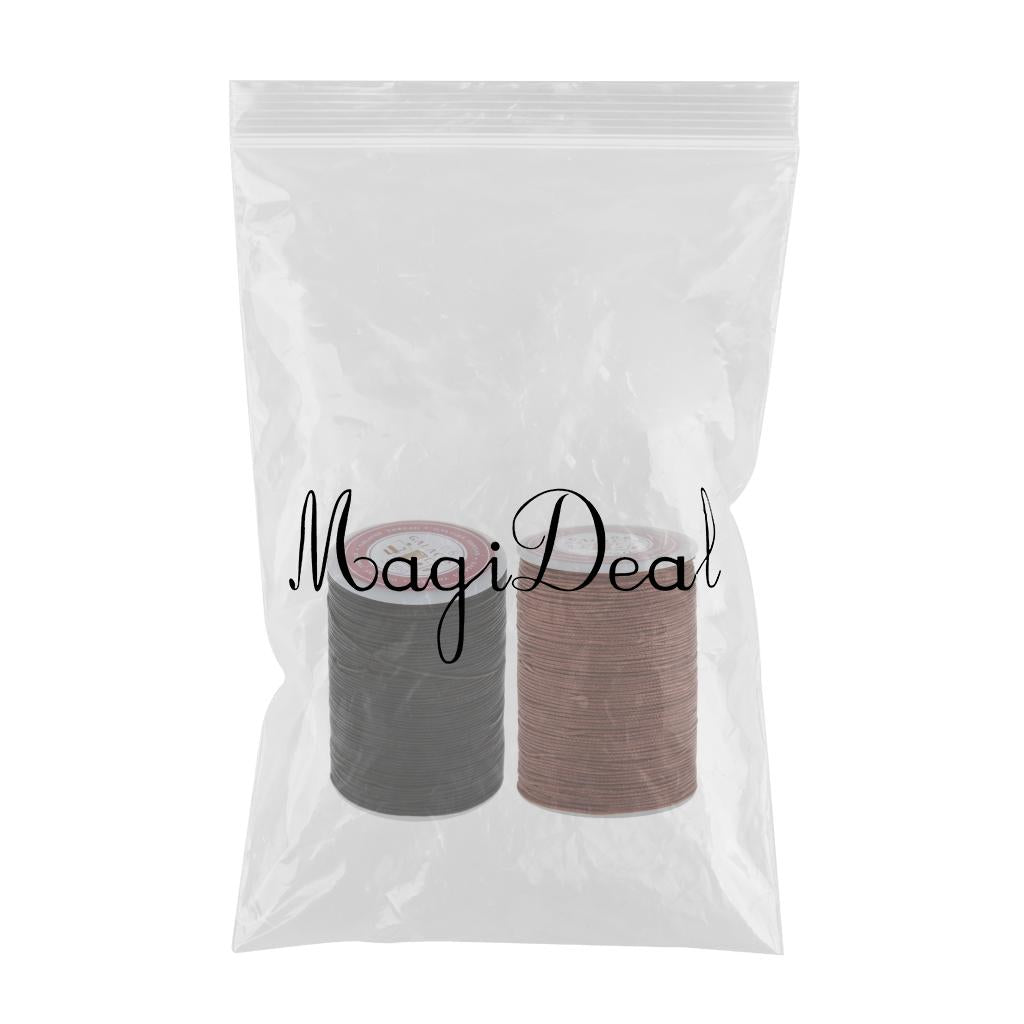 2 Rolls Sewing Round Waxed String Thread Spools 0.6mm Leather Craft Handwork