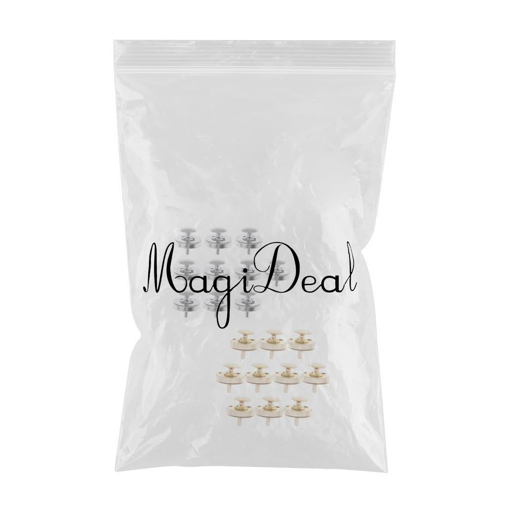20 Sets Double Sided Nail Magnetic Button Clasp Sewing Fasteners Silver Gold
