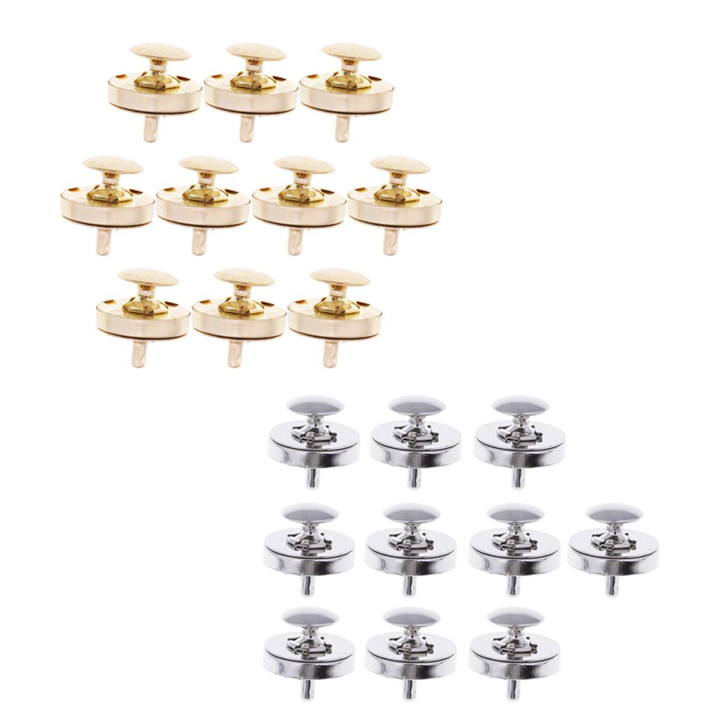 20 Sets Double Sided Nail Magnetic Button Clasp Sewing Fasteners Silver Gold