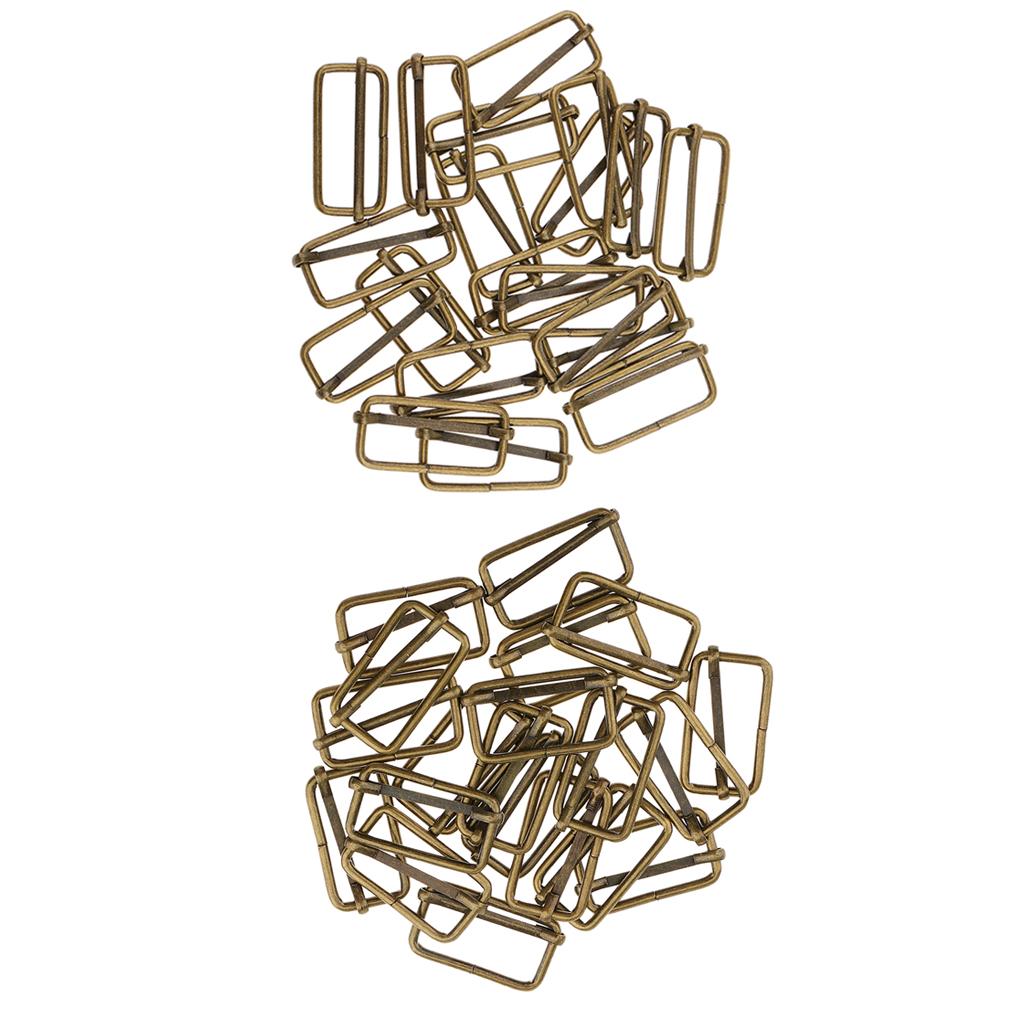 40Pcs Metal Adjustable Buckle Connector for Bag Strap 32mm 38mm Bronze