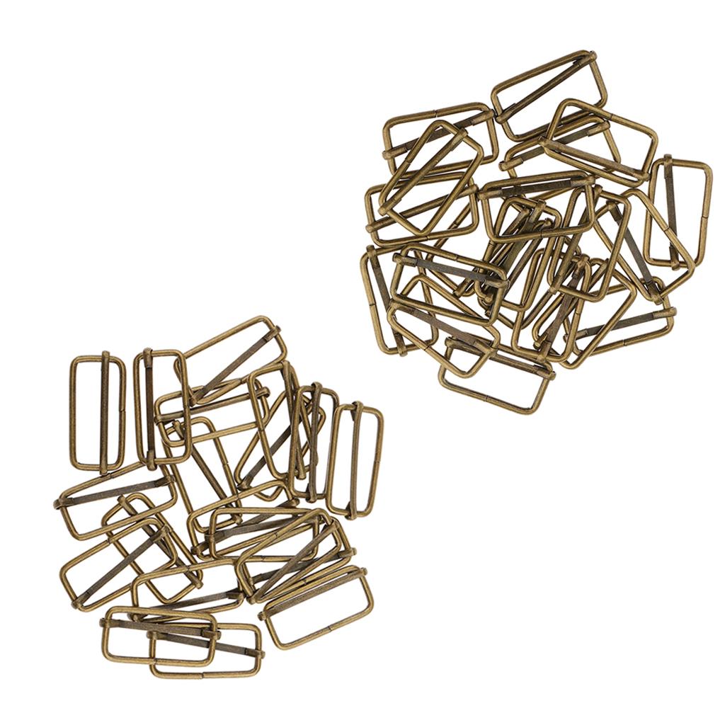 40Pcs Metal Adjustable Buckle Connector for Bag Strap 32mm 38mm Bronze