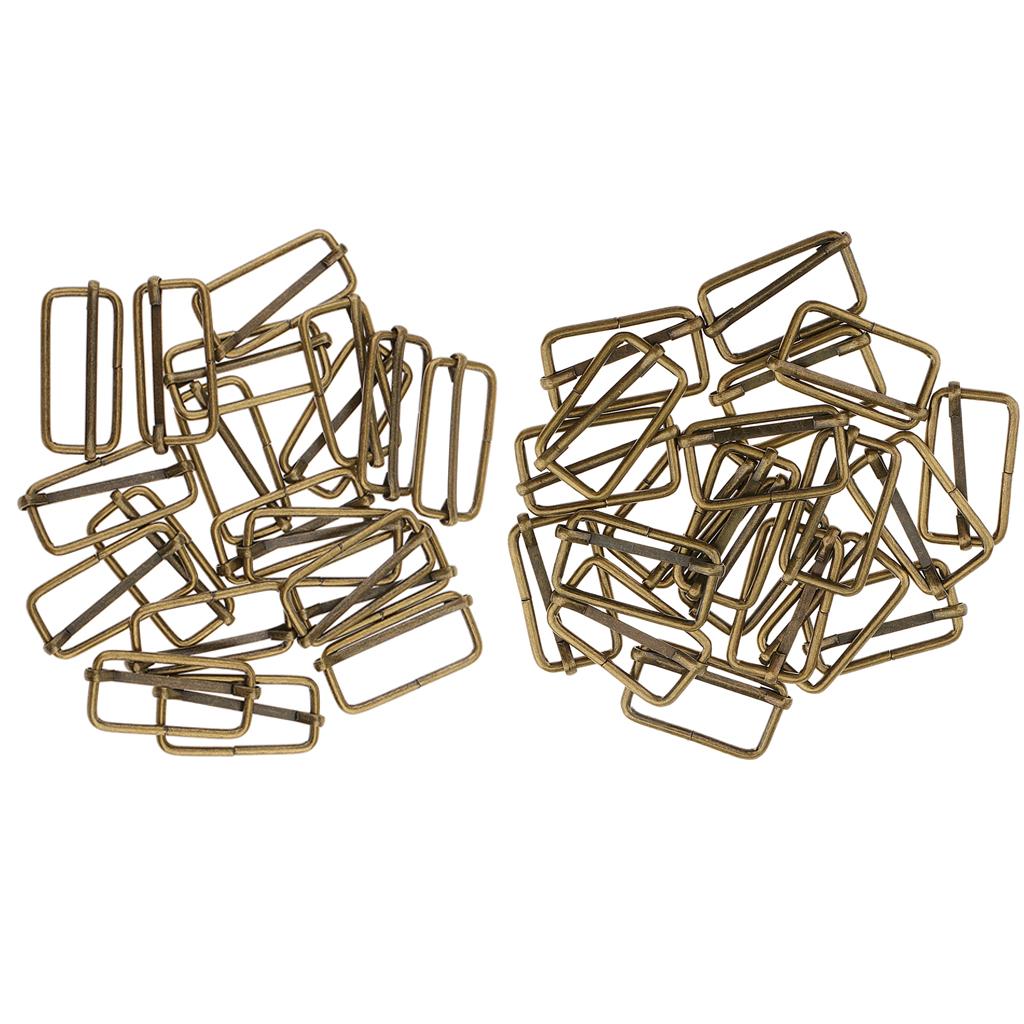 40Pcs Metal Adjustable Buckle Connector for Bag Strap 32mm 38mm Bronze