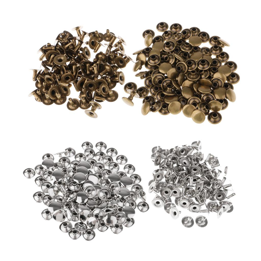 200 Pieces Single Cap Rapid Rivets DIY Leather Craft Repair 9x8mm