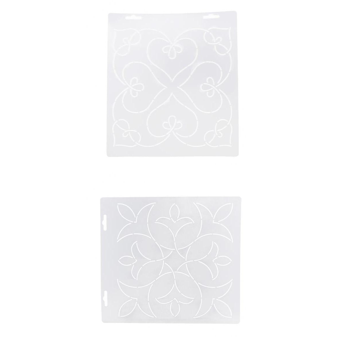 2Pcs Plasitc Quilting Template Stencils for Embroidery Patchwork DIY Sewing