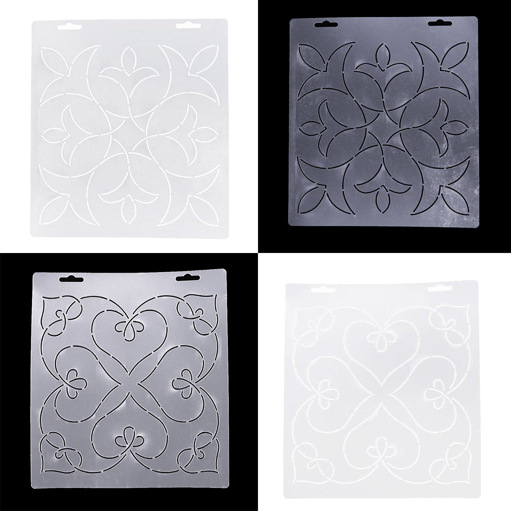 2Pcs Plasitc Quilting Template Stencils for Embroidery Patchwork DIY Sewing