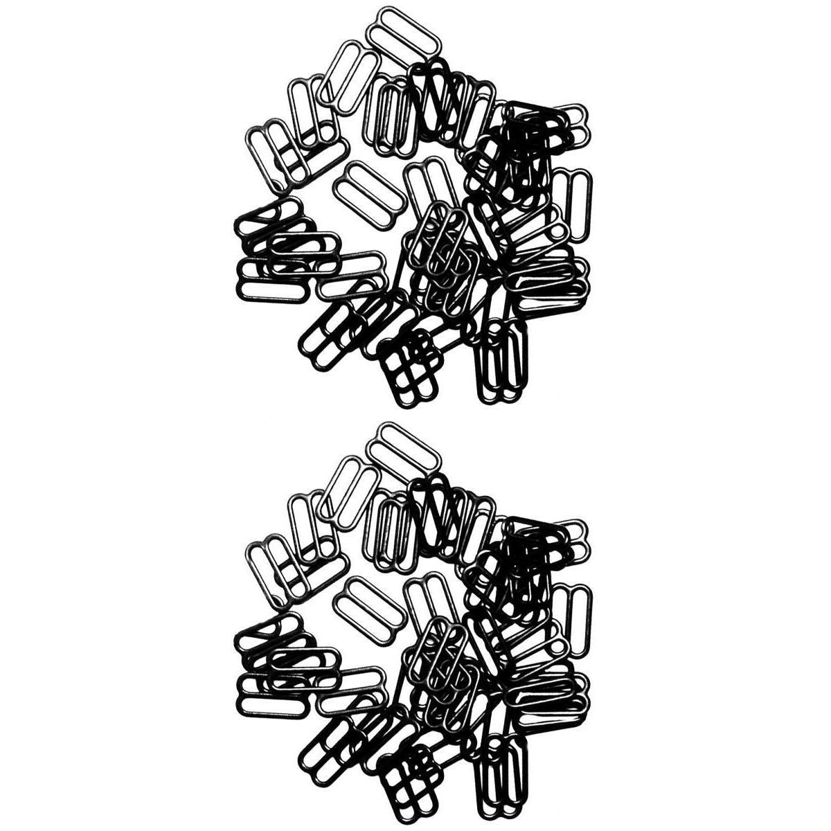200Pcs Metal Lingerie Hardware Sewing Clip Hook Eye for Bra Straps 15mm 20mm