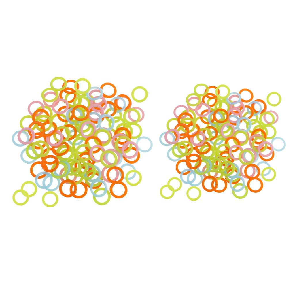 200pcs 15mm 12mm Plastic Crochet Ring Circle Hook Tool for Handbag Car Seat