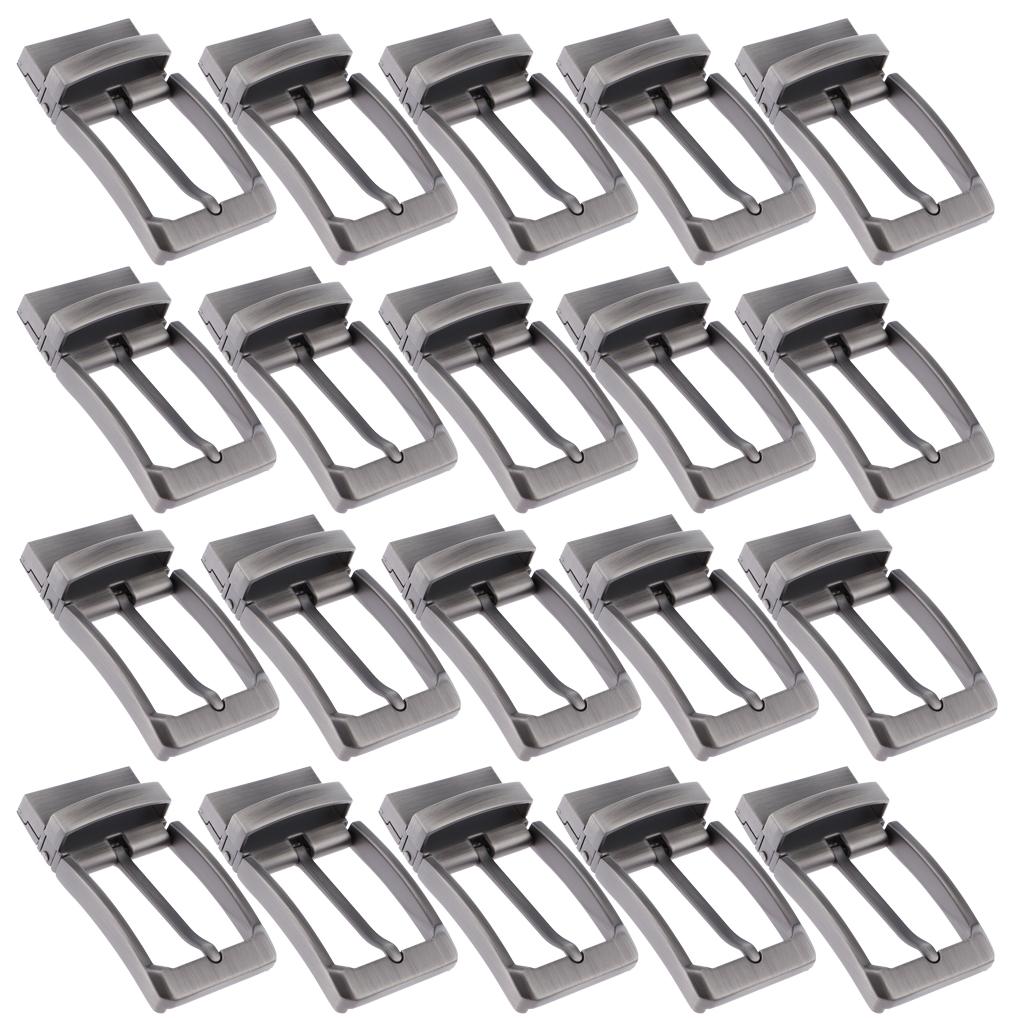 20pcs Men Antique Belt Buckle Single Prong Rectangular Pin Buckle Reversible
