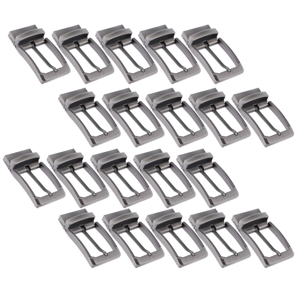 20pcs Men Antique Belt Buckle Single Prong Rectangular Pin Buckle Reversible