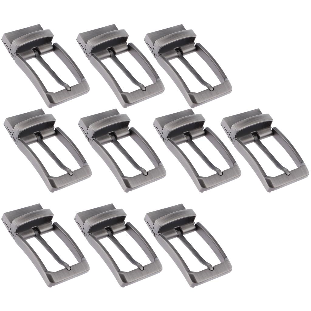 10pcs Men Antique Belt Buckle Single Prong Rectangular Pin Buckle Reversible