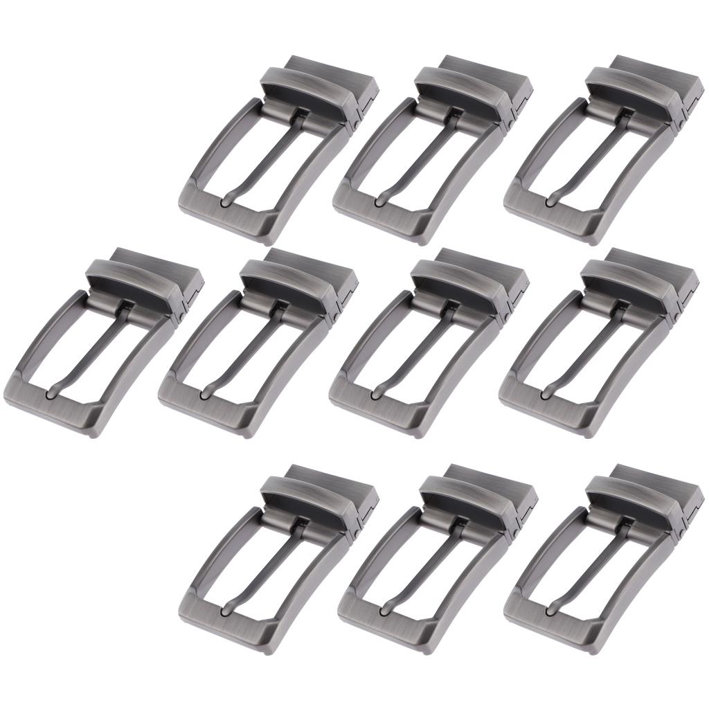 10pcs Men Antique Belt Buckle Single Prong Rectangular Pin Buckle Reversible