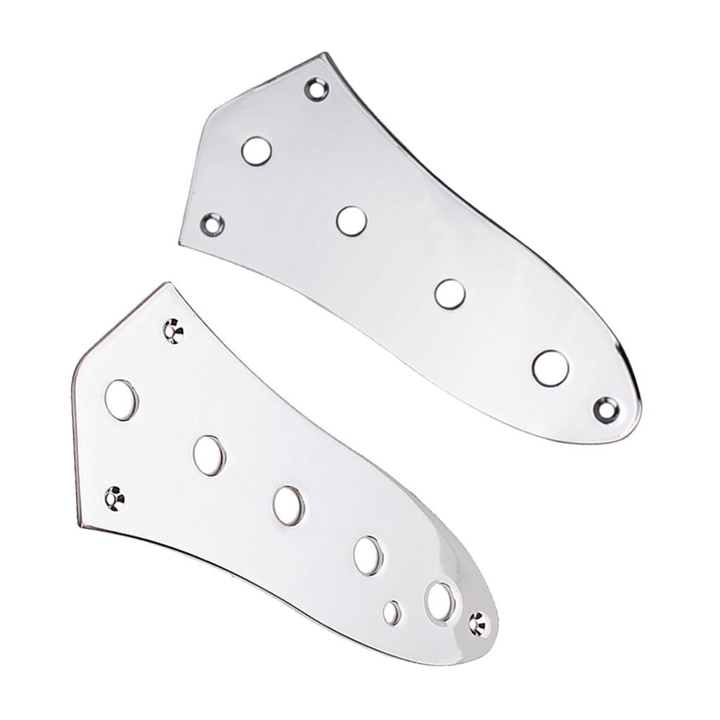 2 Pieces Chrome Control Plate for Jazz Bass Guitar