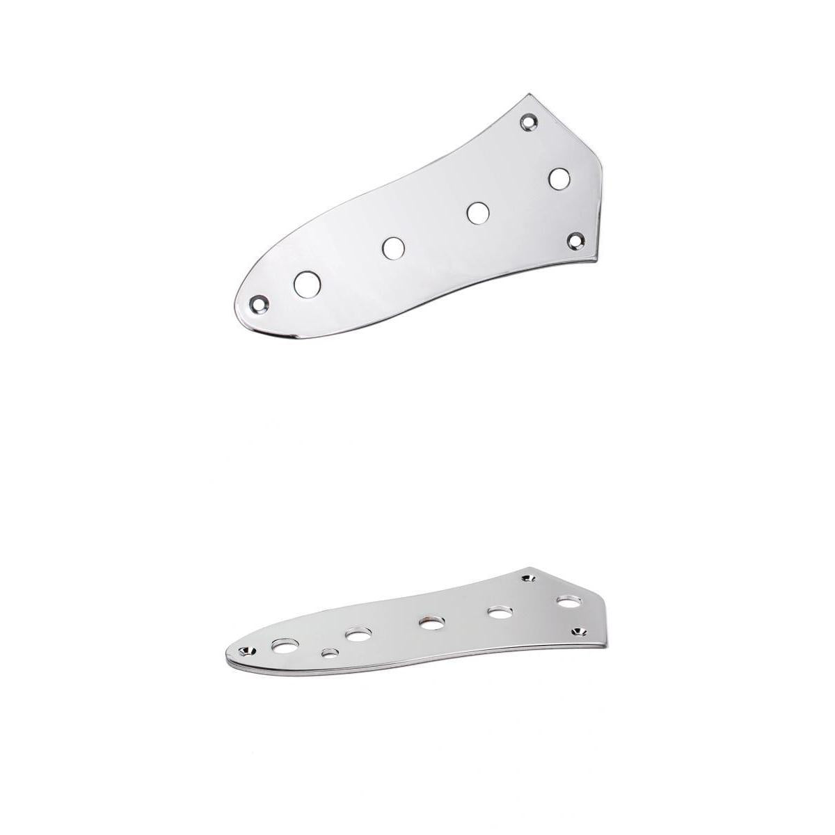 2 Pieces Chrome Control Plate for Jazz Bass Guitar