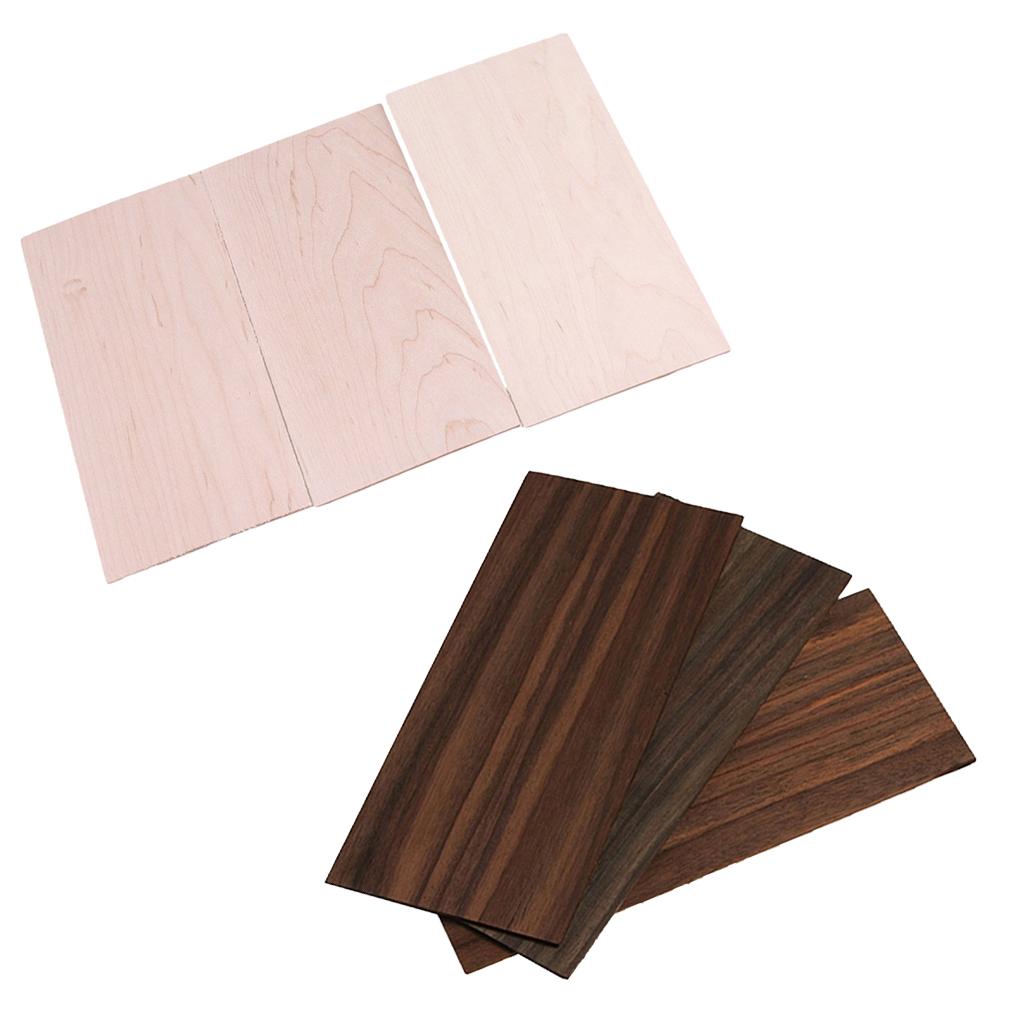 6 Pieces Maple & Rosewood Guitar Head Veneer Headplate for Luthier DIY