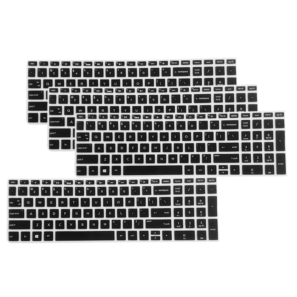 4x Silicone Notebook Keyboard Skin Cover for HP 15.6''BF Laptop Black