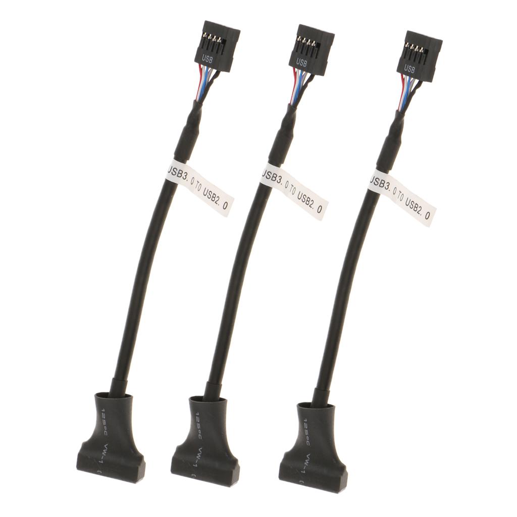 3x USB 3.0 20-pin Header Male to USB 2.0 9pin Female Adapter Converter Cable