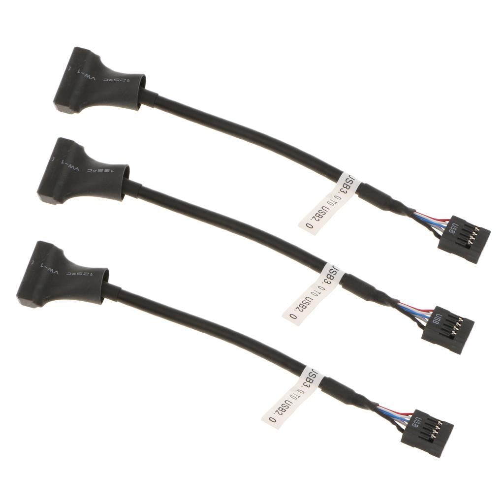 3x USB 3.0 20-pin Header Male to USB 2.0 9pin Female Adapter Converter Cable