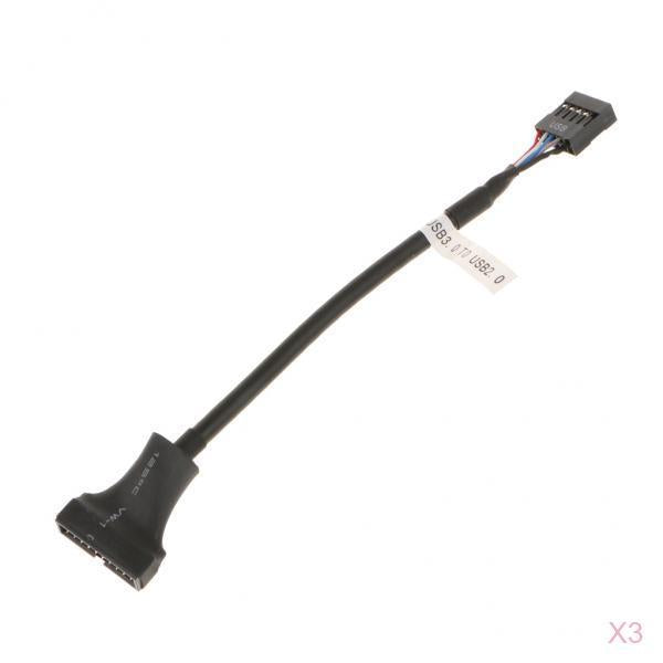 3x USB 3.0 20-pin Header Male to USB 2.0 9pin Female Adapter Converter Cable
