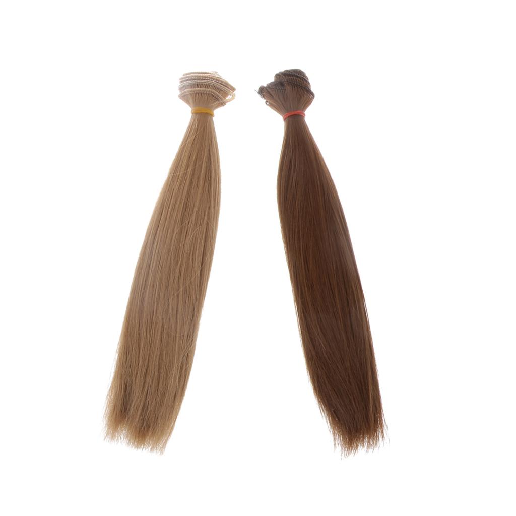 2pcs 25x100cm DIY Straight Hair Wig for 1/3 1/4 1/6 BJD Dolls Supplies