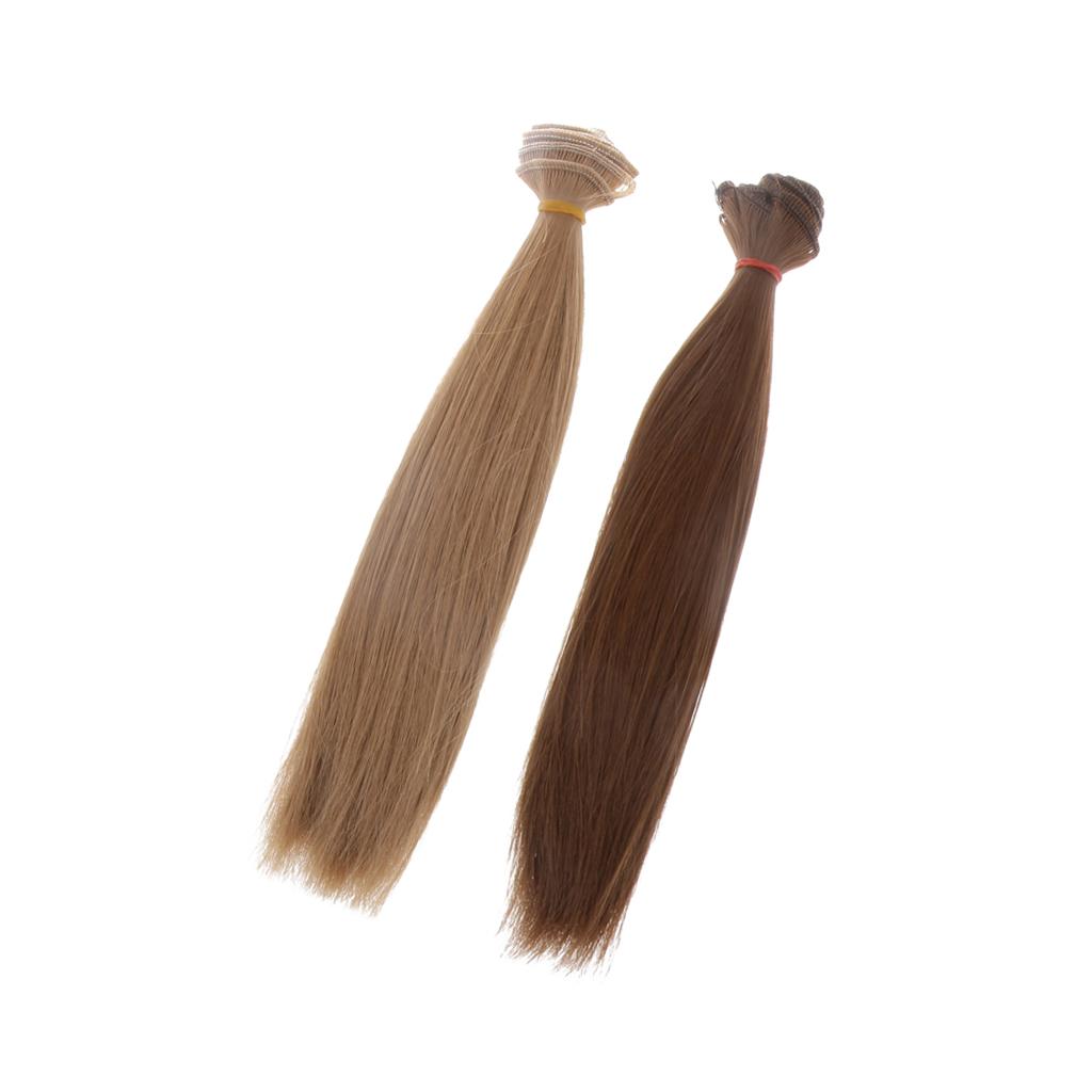 2pcs 25x100cm DIY Straight Hair Wig for 1/3 1/4 1/6 BJD Dolls Supplies