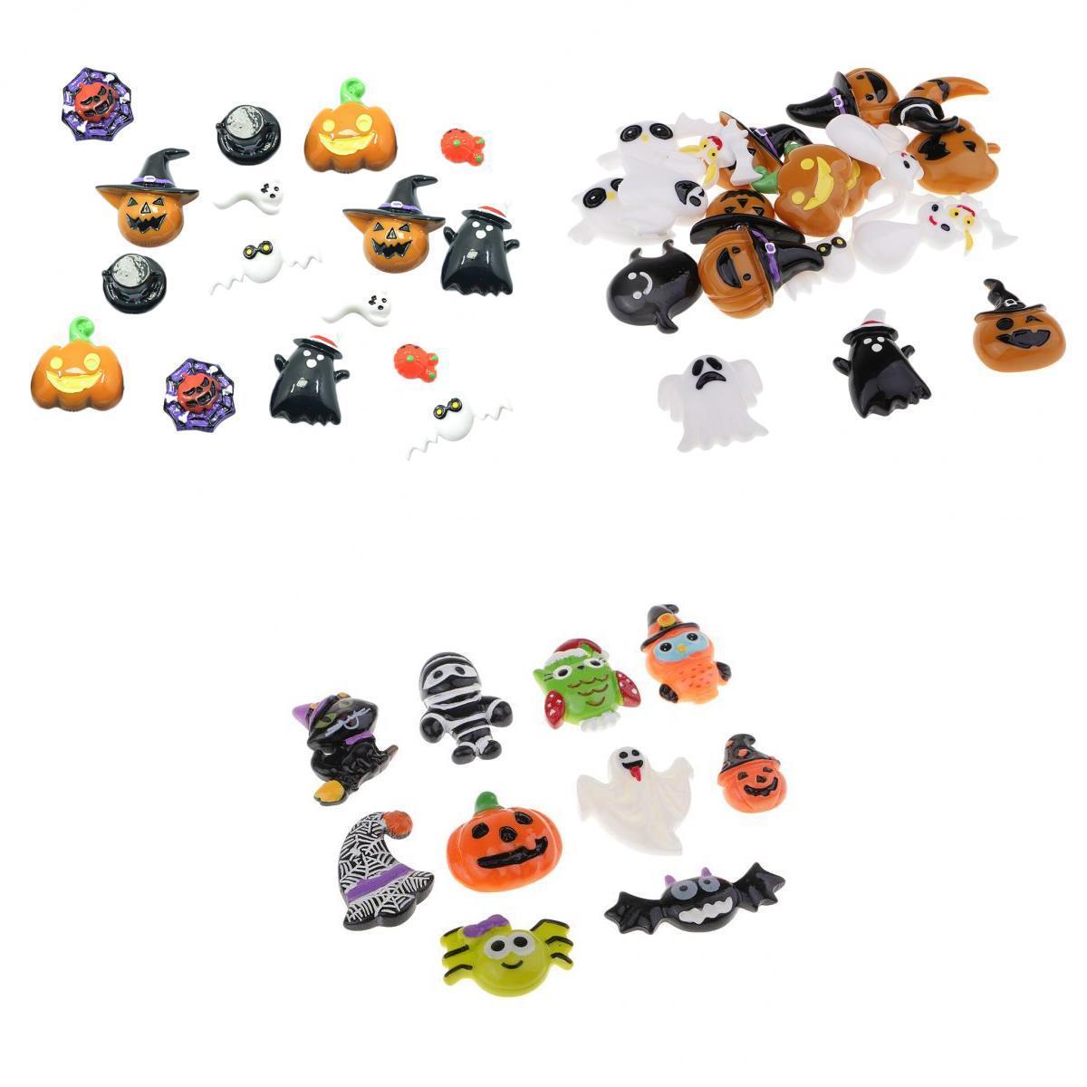 46 Pieces HALLOWEEN Resin Flatback Cabochons Embellishments DIY Phone Crafts