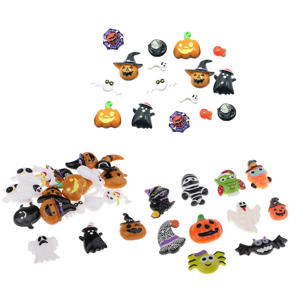 46 Pieces HALLOWEEN Resin Flatback Cabochons Embellishments DIY Phone Crafts