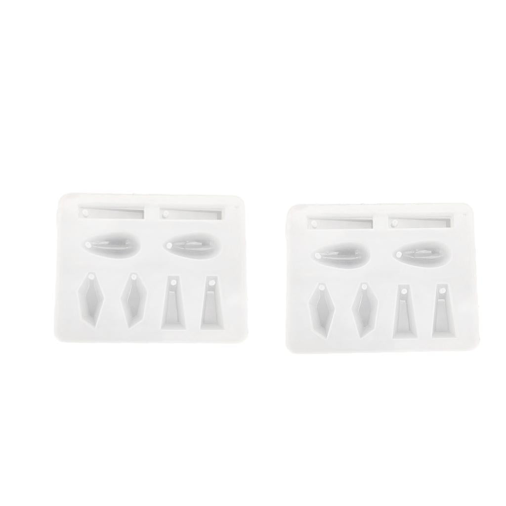 2 Pack Geometric Silicone Pendant Mold DIY Jewelry Resin Craft Mould Tool