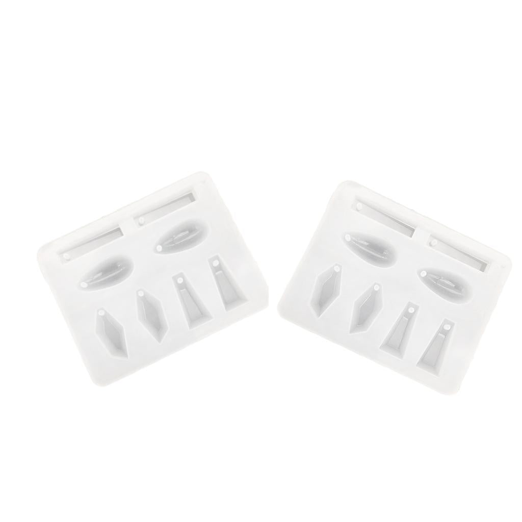 2 Pack Geometric Silicone Pendant Mold DIY Jewelry Resin Craft Mould Tool