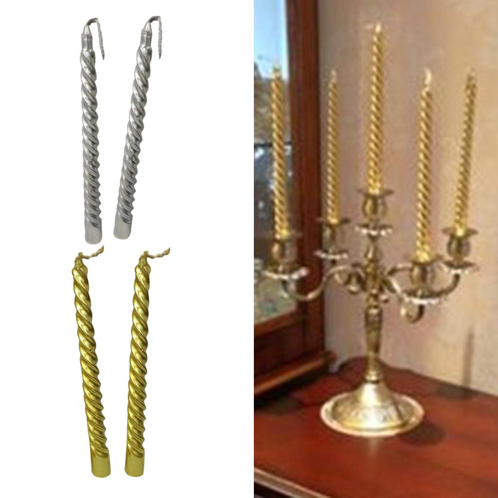 5 Arm Metal Candlesticks Iron Candle Holder Candelabra with Spiral Candles