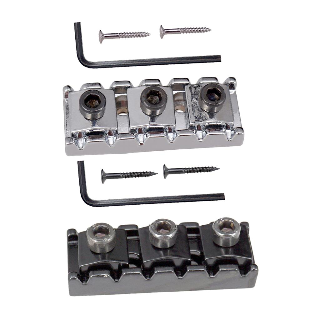 2x Guitar String Nut w/Wrench Screws Set for Electric Guitar Bridge 43mm