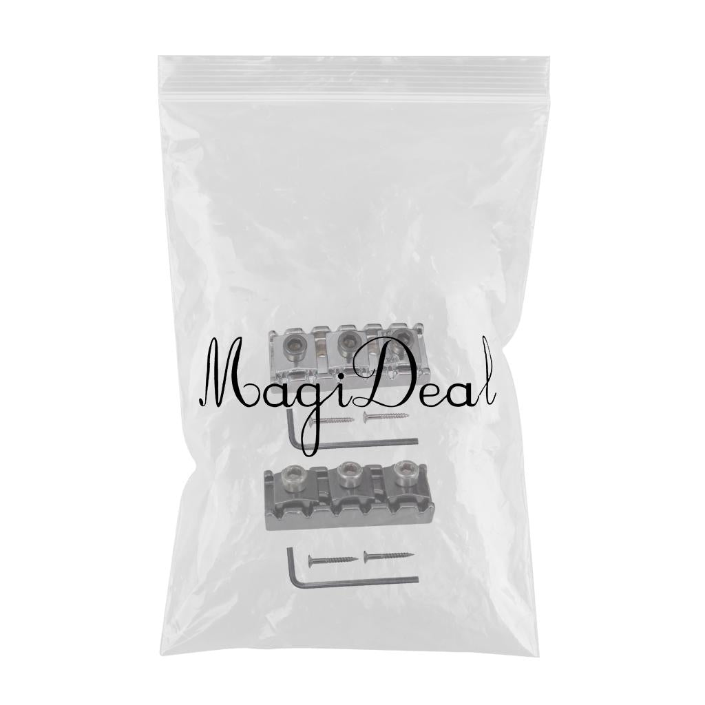 2x Guitar String Nut w/Wrench Screws Set for Electric Guitar Bridge 43mm