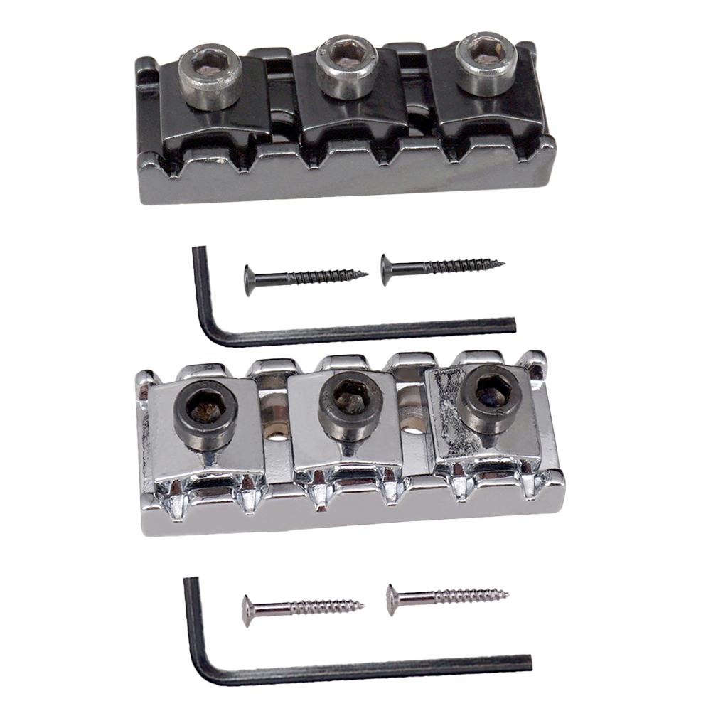 2x Guitar String Nut w/Wrench Screws Set for Electric Guitar Bridge 43mm