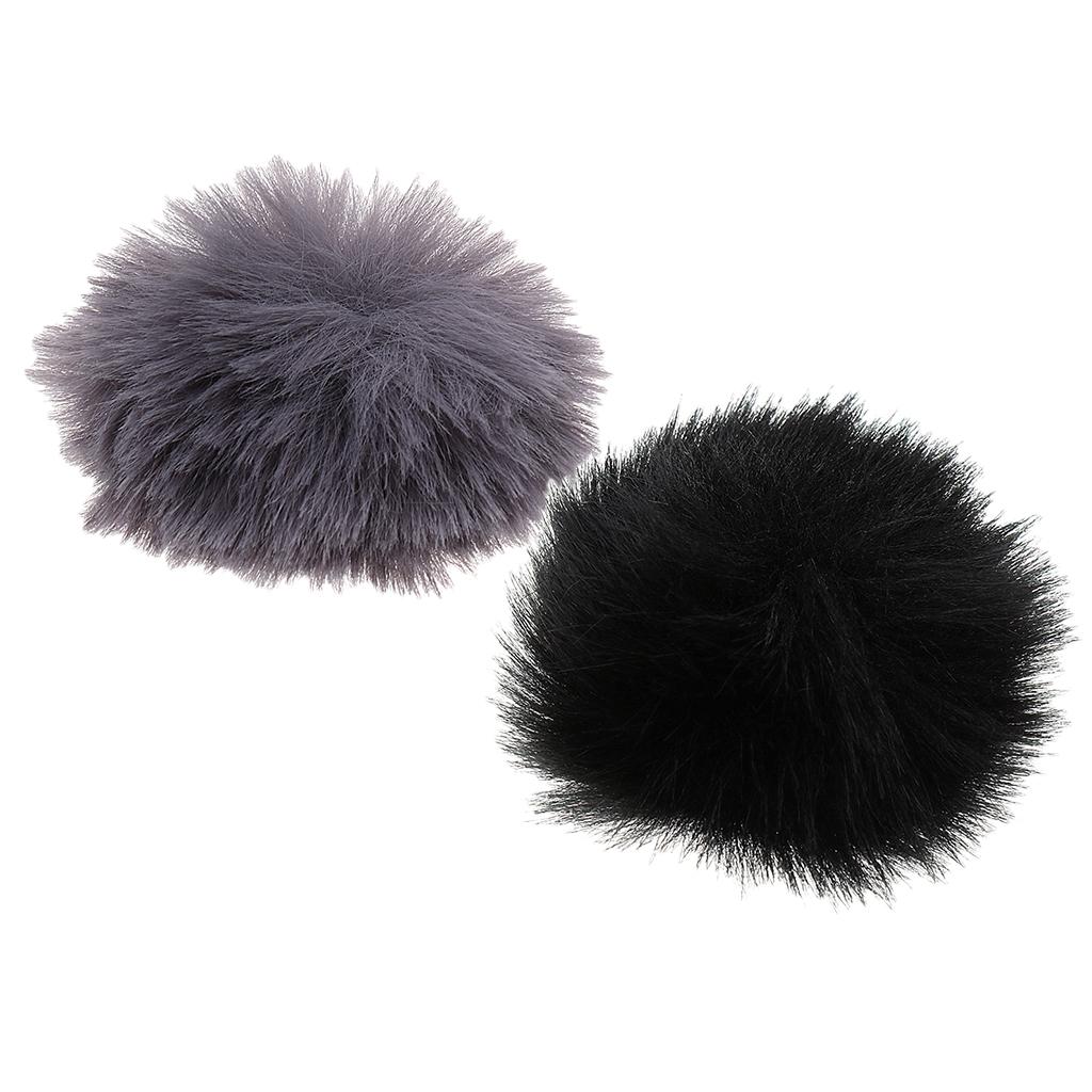 2 Pcs of Set Microphone Furry Windscreen Windshield Muff Mic Furry Cover