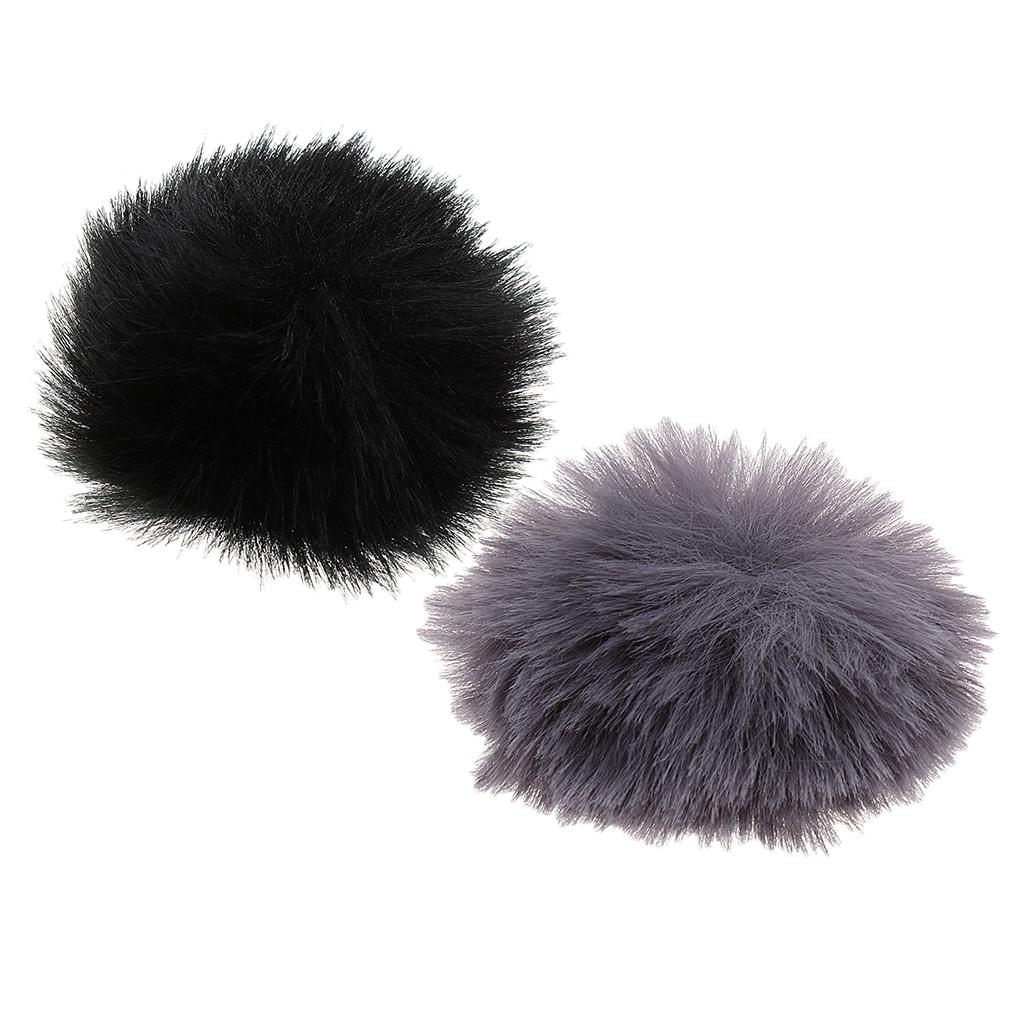 2 Pcs of Set Microphone Furry Windscreen Windshield Muff Mic Furry Cover