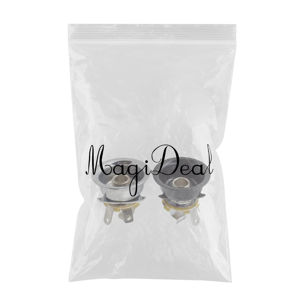 6.35mm 1/4 Jack Plug Socket Output Plate for Guitar Black+Silver"