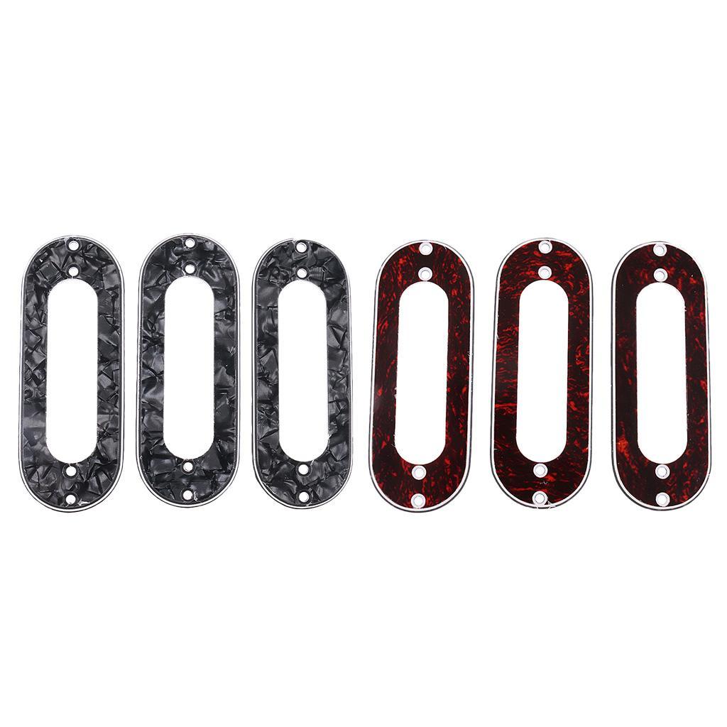 6 Pieces Single Coil Pickup Frame Mounting Ring for Stratcaster Guitar