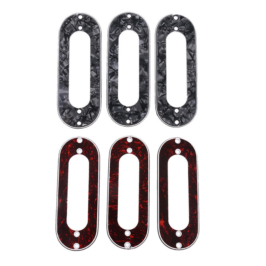 6 Pieces Single Coil Pickup Frame Mounting Ring for Stratcaster Guitar