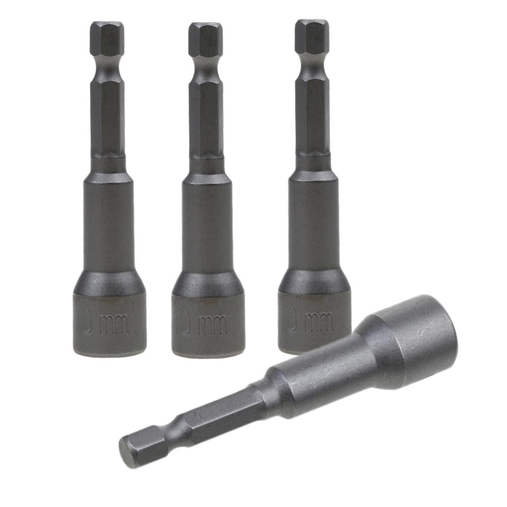 4x Hex Socket Sleeve Nozzles Magnetic Nut Driver Drill Bit Hex Power Tool